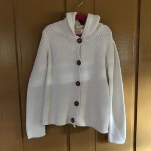 Little girl button down heavy sweater.